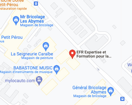 Plan d'accès au centre de formation EFR - Les Abymes Guadeloupe